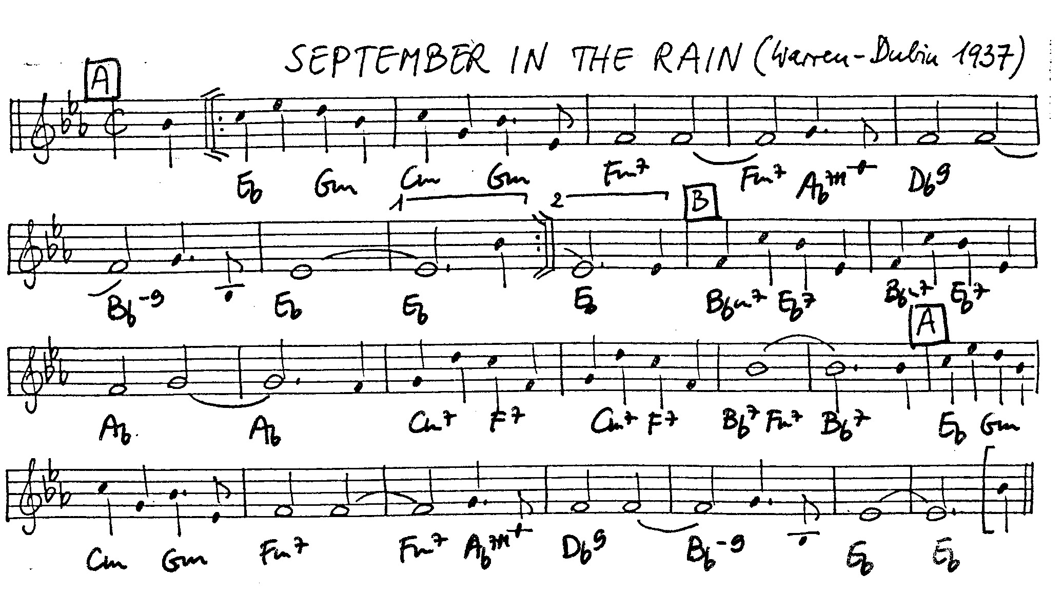 september in the rain leadsheet – book us for your next 20s or gatsby event